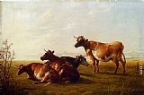 Thomas Sidney Cooper Famous Paintings - Cows in a Meadow